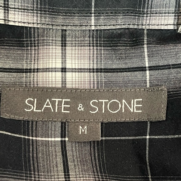 Slate & Stone Button Down Flannel Shirt Plaid Top Long Sleeve Size Medium - Picture 2 of 10